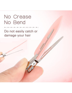 12 Clips para el Cabello Sin Dobleces LIGHOON - Rosa, Negro, Blanco 2