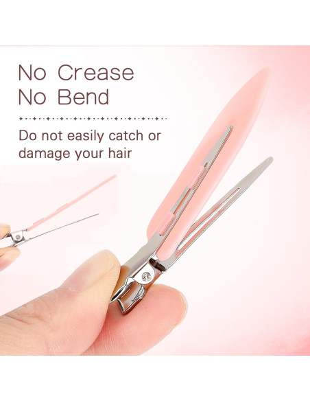 12 Clips para el Cabello Sin Dobleces LIGHOON - Rosa, Negro, Blanco