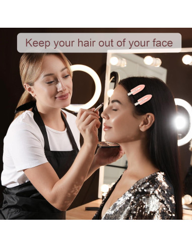 12 Clips para el Cabello Sin Dobleces LIGHOON - Rosa, Negro, Blanco