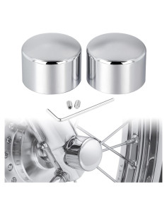 Cubiertas de tuerca de eje delantero PBYMT Cromo para Harley 2002-2024