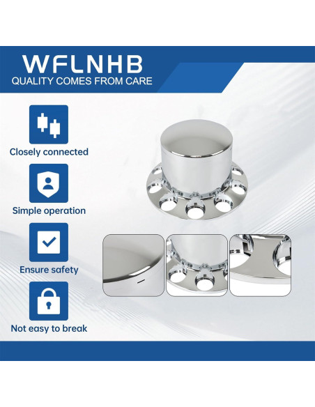 Cubiertas de Eje Cromadas WFLNHB para Semi-Tráiler 33mm