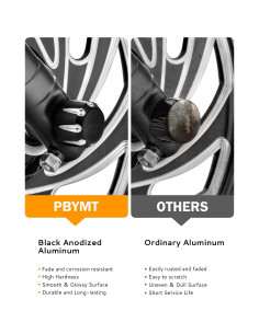 Tapa de Tuerca del Eje Delantero PBYMT Negra CNC Aluminio 2