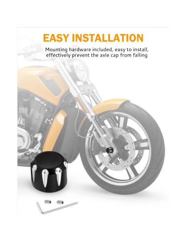 Tapa de Tuerca del Eje Delantero PBYMT Negra CNC Aluminio