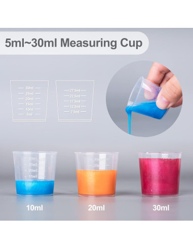 Kit de Tazas de Mezcla LET'S RESIN 200 Pcs 30ml Plástico