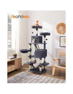 Árbol para Gatos Feandrea 168 cm con 13 Postes y 5 Niveles 2