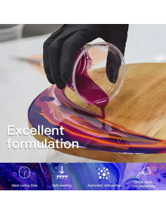 Kit de Resina Epóxica 17 OZ GRLELOU Cristalina y Autonivelante 2