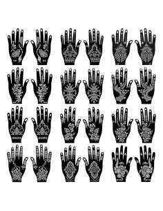 Kit de Plantillas de Tatuajes de Henna ChurlChurl - 24 Hojas