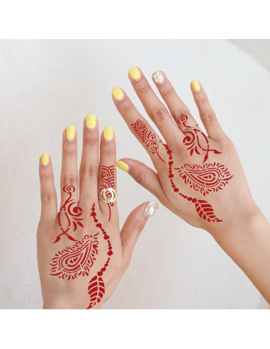 Kit de Plantillas de Tatuajes de Henna ChurlChurl - 24 Hojas
