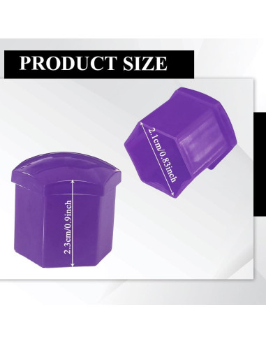 20 Cubiertas de Tuercas de Rueda 19mm Tecledsn Púrpura