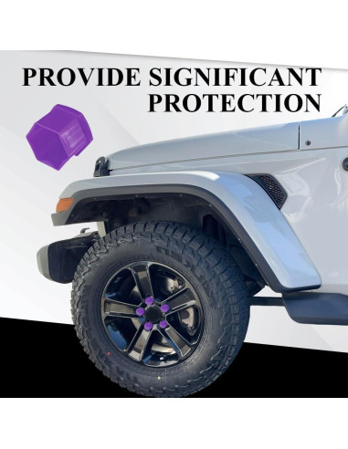 20 Cubiertas de Tuercas de Rueda 19mm Tecledsn Púrpura