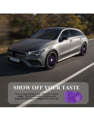 20 Cubiertas de Tuercas de Rueda 19mm Tecledsn Púrpura