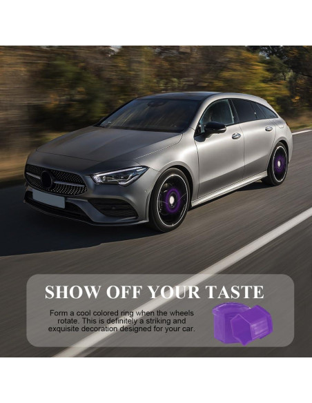 20 Cubiertas de Tuercas de Rueda 19mm Tecledsn Púrpura