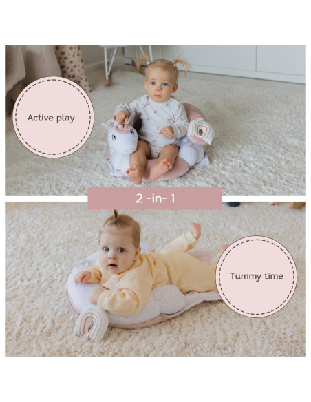 Alfombra 2-en-1 Aila+Aiden Rosa para Bebés con Juguetes