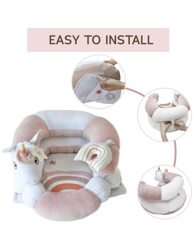 Alfombra 2-en-1 Aila+Aiden Rosa para Bebés con Juguetes