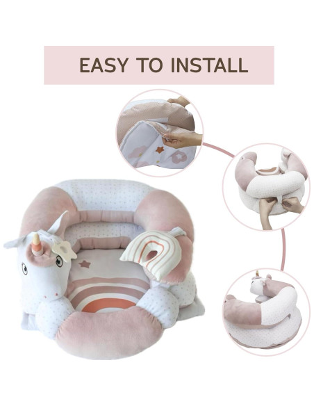 Alfombra 2-en-1 Aila+Aiden Rosa para Bebés con Juguetes