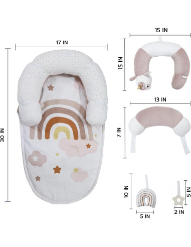 Alfombra 2-en-1 Aila+Aiden Rosa para Bebés con Juguetes