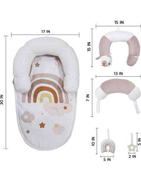 Alfombra 2-en-1 Aila+Aiden Rosa para Bebés con Juguetes