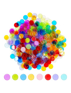 Fichas de Bingo Transparentes Hebayy 500 PCS 1.9 cm 8 Colores