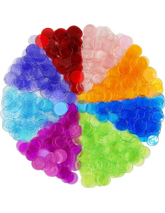 Fichas de Bingo Transparentes Hebayy 500 PCS 1.9 cm 8 Colores 2