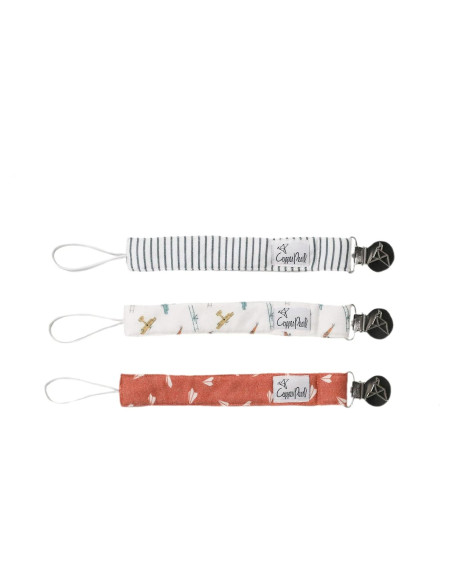 Clip de Chupete Copper Pearl 3-Pack - Acero Inoxidable y Tejido