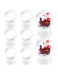 8 Tarros de Nieve de Plástico Transparentes Mimorou 10.5 cm