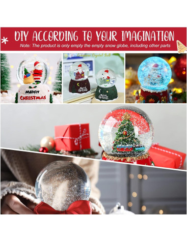 8 Tarros de Nieve de Plástico Transparentes Mimorou 10.5 cm