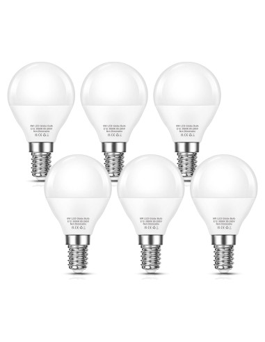 Bombilla LED E12 Candelabro EvaStary 6W 600LM 3000K Paquete de 6