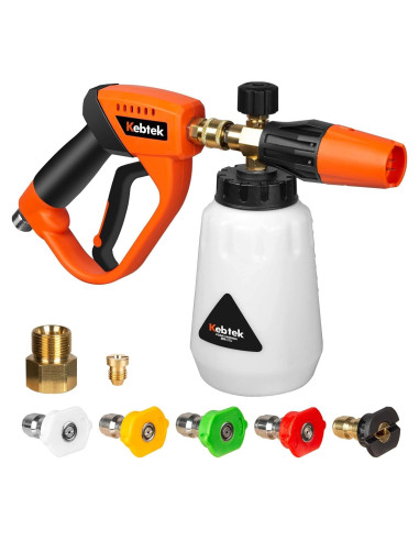 Cañón de Espuma Kebtek 1L con Pistola de Lavado 5200 PSI