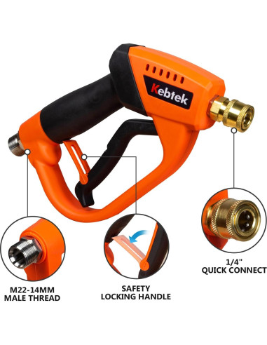 Cañón de Espuma Kebtek 1L con Pistola de Lavado 5200 PSI