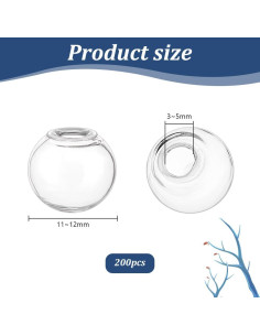 PH PandaHall 200 Mini Esferas de Vidrio 12mm para Manualidades 2