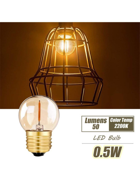 Bombillas LED Filamento G40/G12.5 Tsunetani 0.5W 2200K 2 Pcs