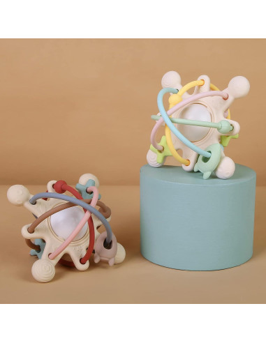 Juguete de Dentición AULEGE Silicona Sonajero 12cm Blanco