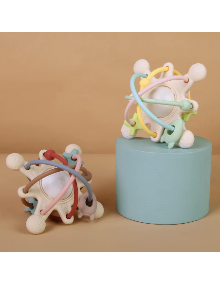 Juguete de Dentición AULEGE Silicona Sonajero 12cm Blanco