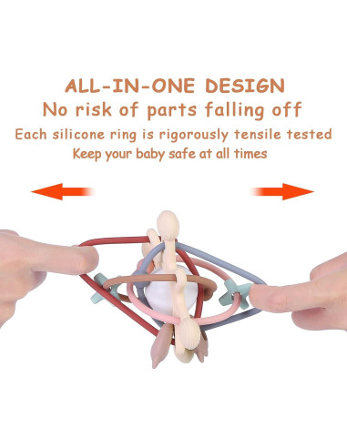 Juguete de Dentición AULEGE Silicona Sonajero 12cm Blanco