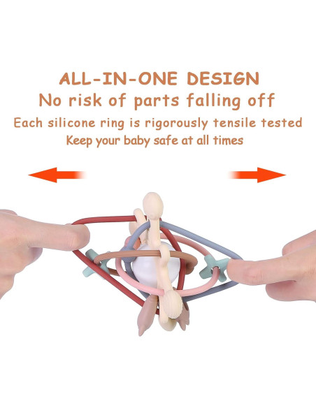 Juguete de Dentición AULEGE Silicona Sonajero 12cm Blanco