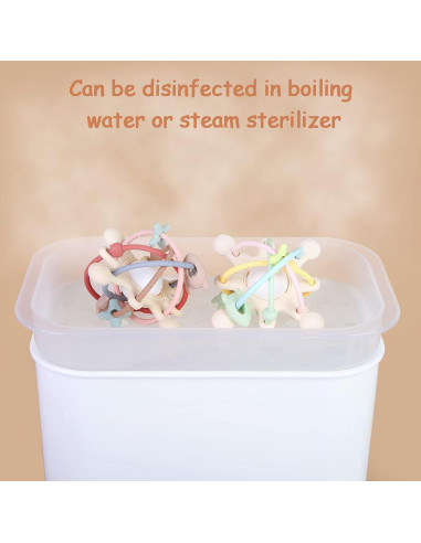 Juguete de Dentición AULEGE Silicona Sonajero 12cm Blanco