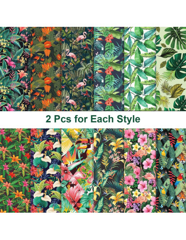 24 Hojas de Papel Tropical Sorkwo 30.48x30.48cm - 12 Diseños