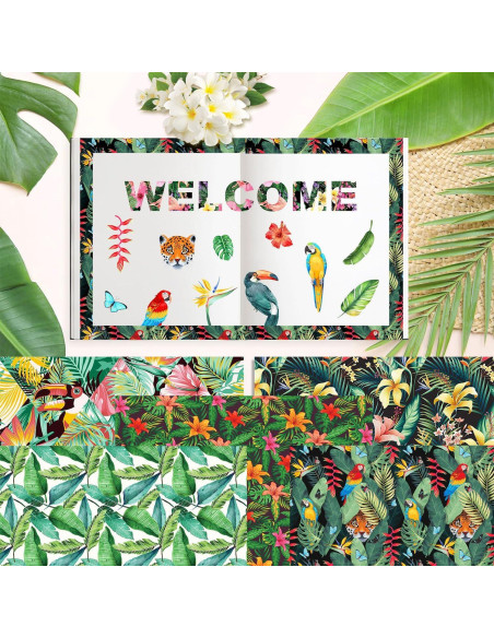 24 Hojas de Papel Tropical Sorkwo 30.48x30.48cm - 12 Diseños