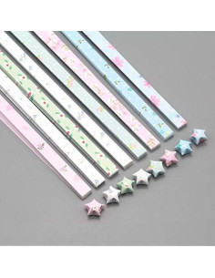 Set de 400 tiras de papel para origami GSHLLO - Estrellas 2