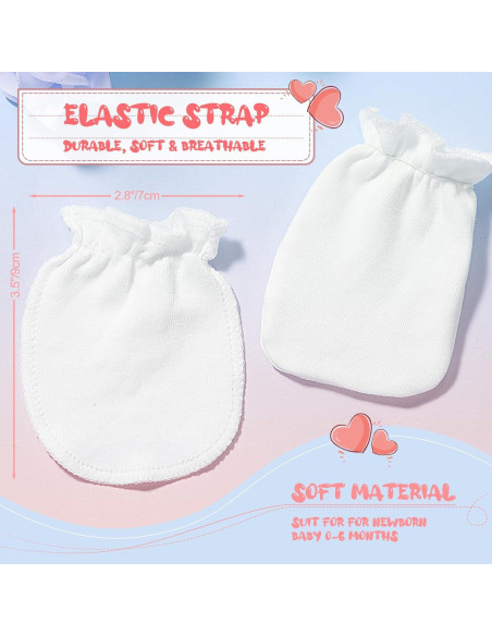 16 Pares Manoplas de Algodón Syhood para Bebés 0-6 Meses