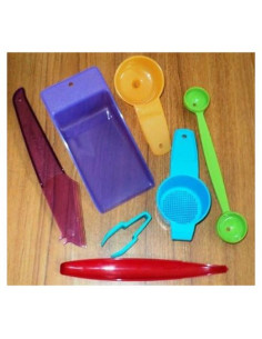 Lote de 7 Gadgets de Cocina Tupperware - Colador, Embudo, Cuchillo