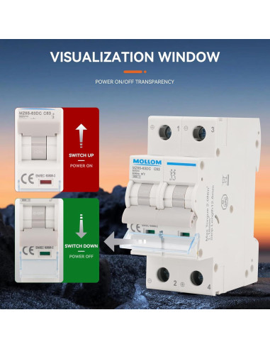Interruptor Automático DC 2 Polo MOLLOM 500V 40A 6KA