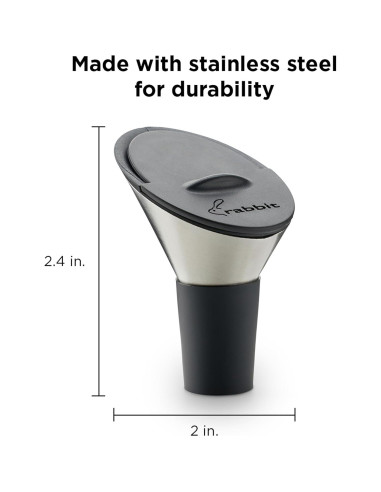 Vertedor de Vino Deslizante Rabbit - Sin Goteo y Tapón