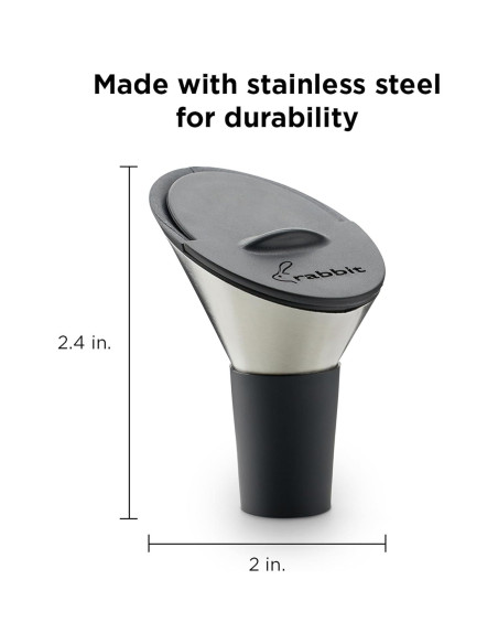 Vertedor de Vino Deslizante Rabbit - Sin Goteo y Tapón