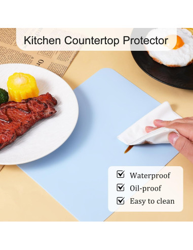 Alfombrillas de Silicona JJUNW 2 Piezas 24x20 cm Azul Amarillo