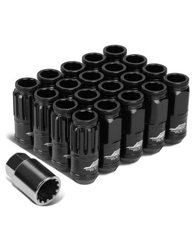 Tuercas de Rueda Abiertas J2 Ingeniería 16 Pcs M12x1.25 Negro