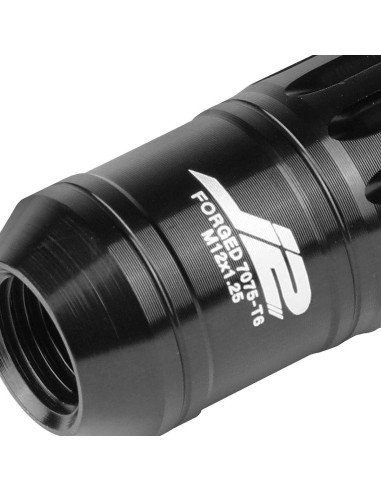 Tuercas de Rueda Abiertas J2 Ingeniería 16 Pcs M12x1.25 Negro