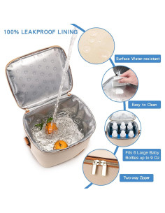 Bolsa de Enfriamiento BABEYER para 6 Biberones 266 ml Crema 2