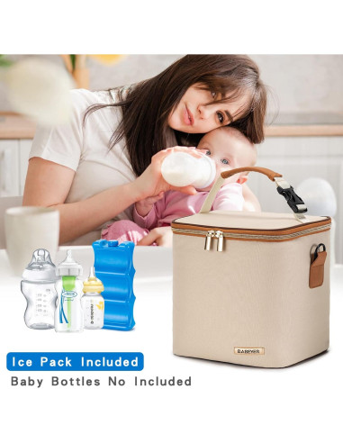 Bolsa de Enfriamiento BABEYER para 6 Biberones 266 ml Crema