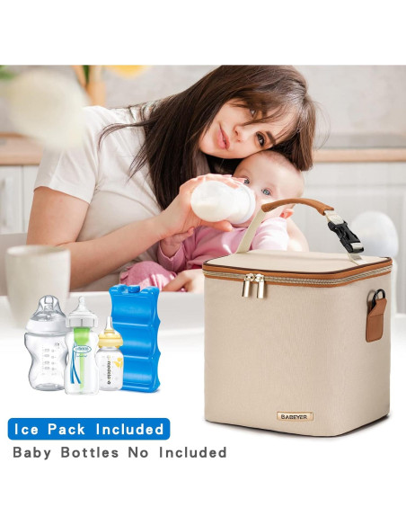 Bolsa de Enfriamiento BABEYER para 6 Biberones 266 ml Crema